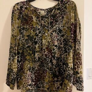 Ecru Multicolor Floral Blouse